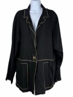 Vintage black linen Blend KD spring jackets